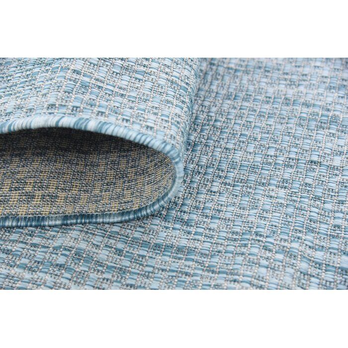 Janet Aqua Indoor Outdoor Rug-7'x10' thumbnail 4
