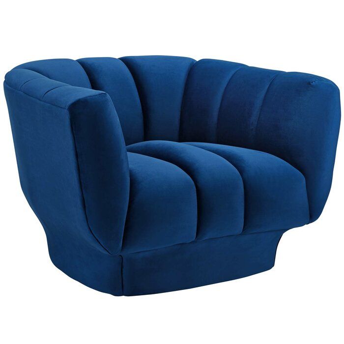 Genessee Wide Velvet Barrel Chair thumbnail 2