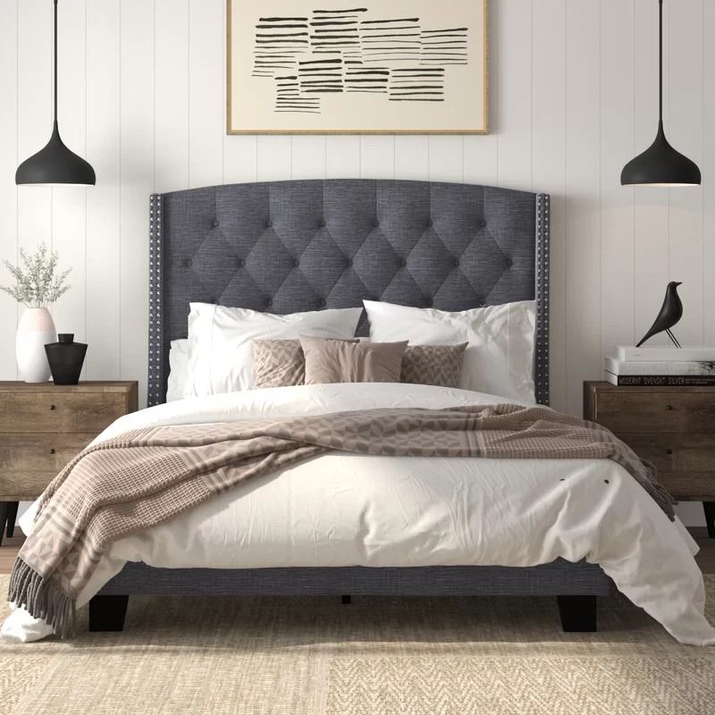 Croce Tufted Low Profile Standard Bed-Queen thumbnail 2