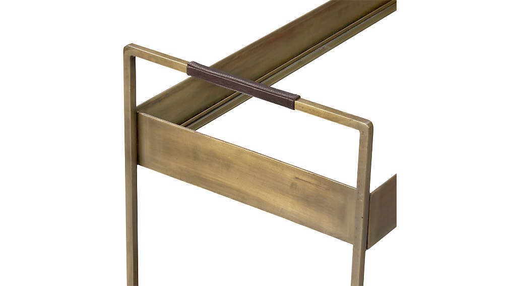 Libations Antique Brass Bar Cart thumbnail 3