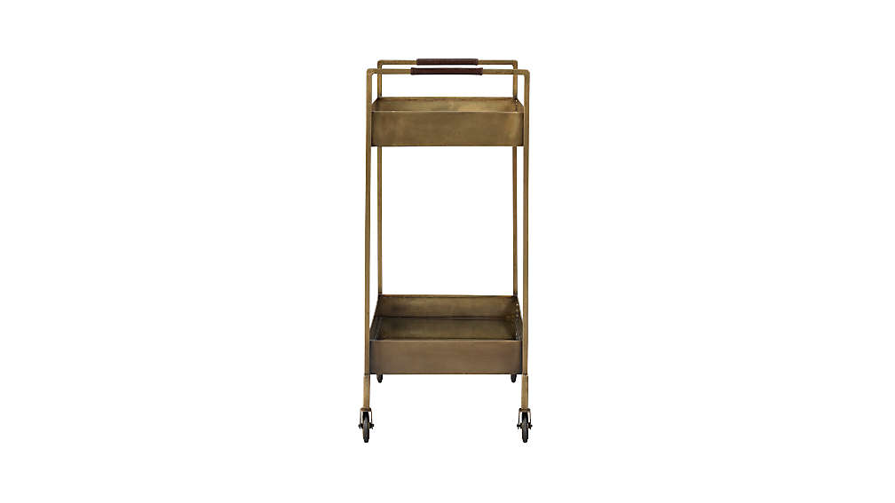 Libations Antique Brass Bar Cart thumbnail 4
