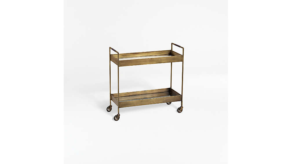 Libations Antique Brass Bar Cart thumbnail 5