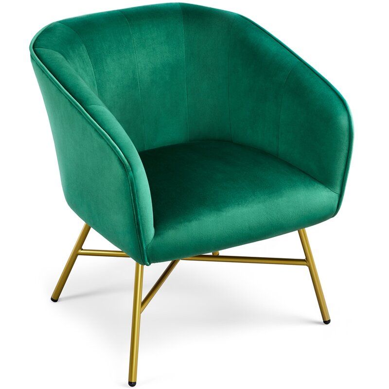 Valier Wide Velvet Barrel Chair thumbnail 2