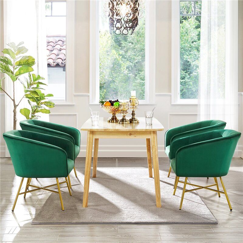 Valier Wide Velvet Barrel Chair thumbnail 4