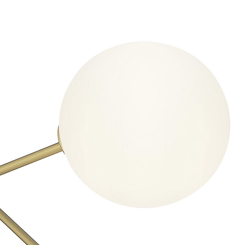 Light Sputnik Modern Linear Chandelier with Hand Blown Glass Ac thumbnail 3