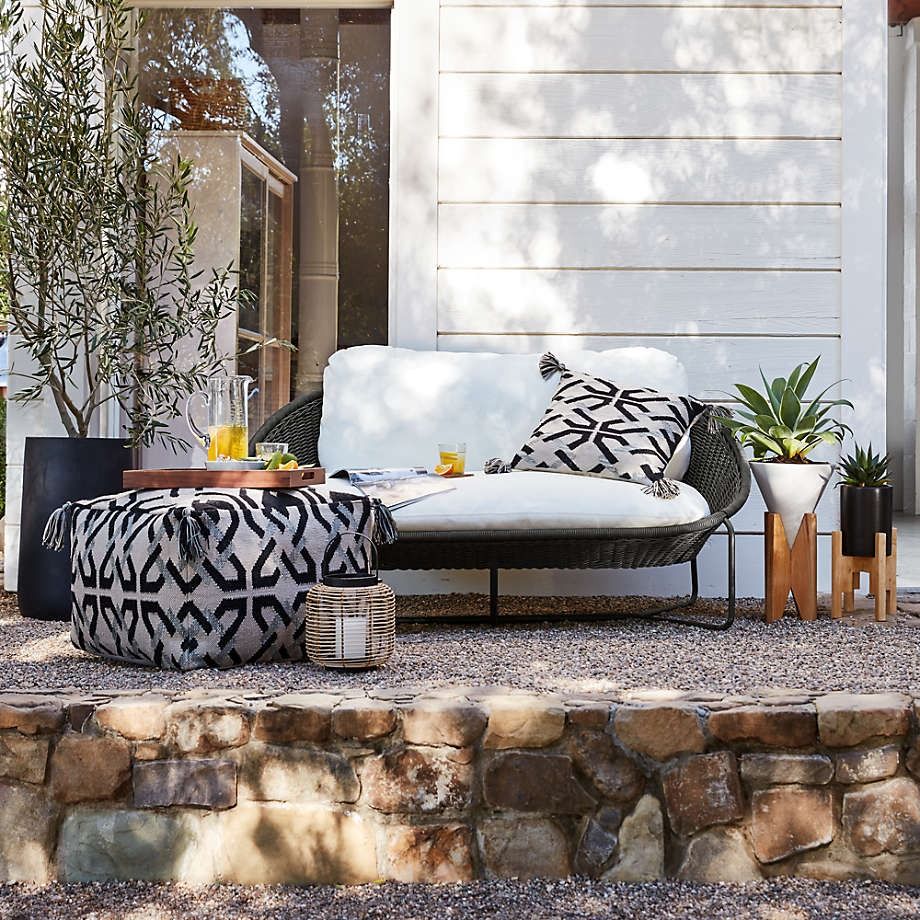 Morocco Graphite Oval Loveseat with White Cushion thumbnail 2