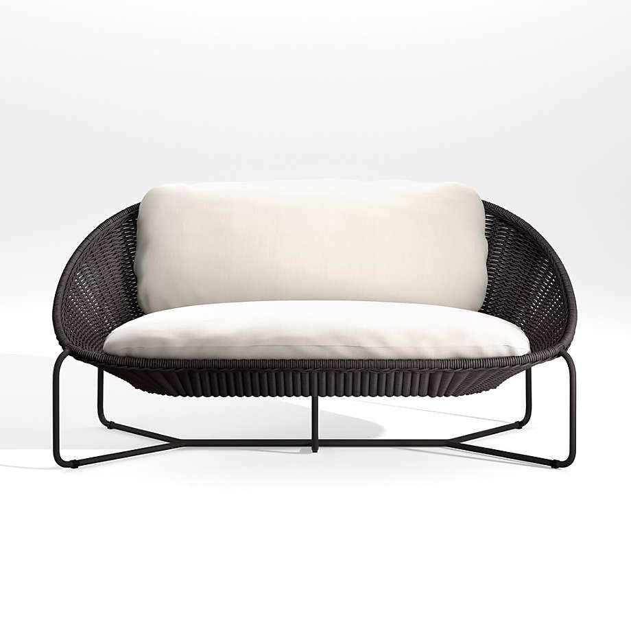 Morocco Graphite Oval Loveseat with White Cushion thumbnail 3
