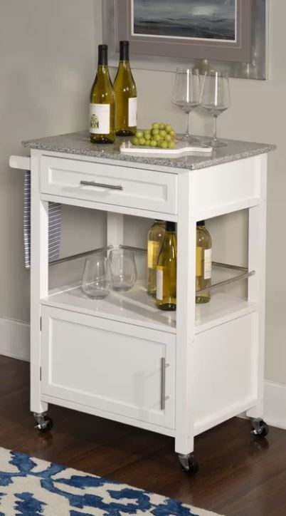 Elsie Kitchen Cart with Granite Top thumbnail 3