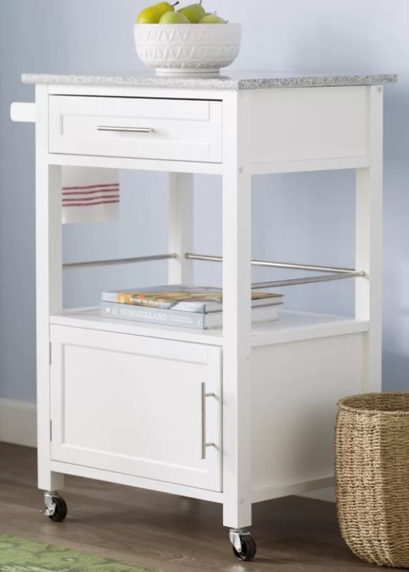 Elsie Kitchen Cart with Granite Top thumbnail 4