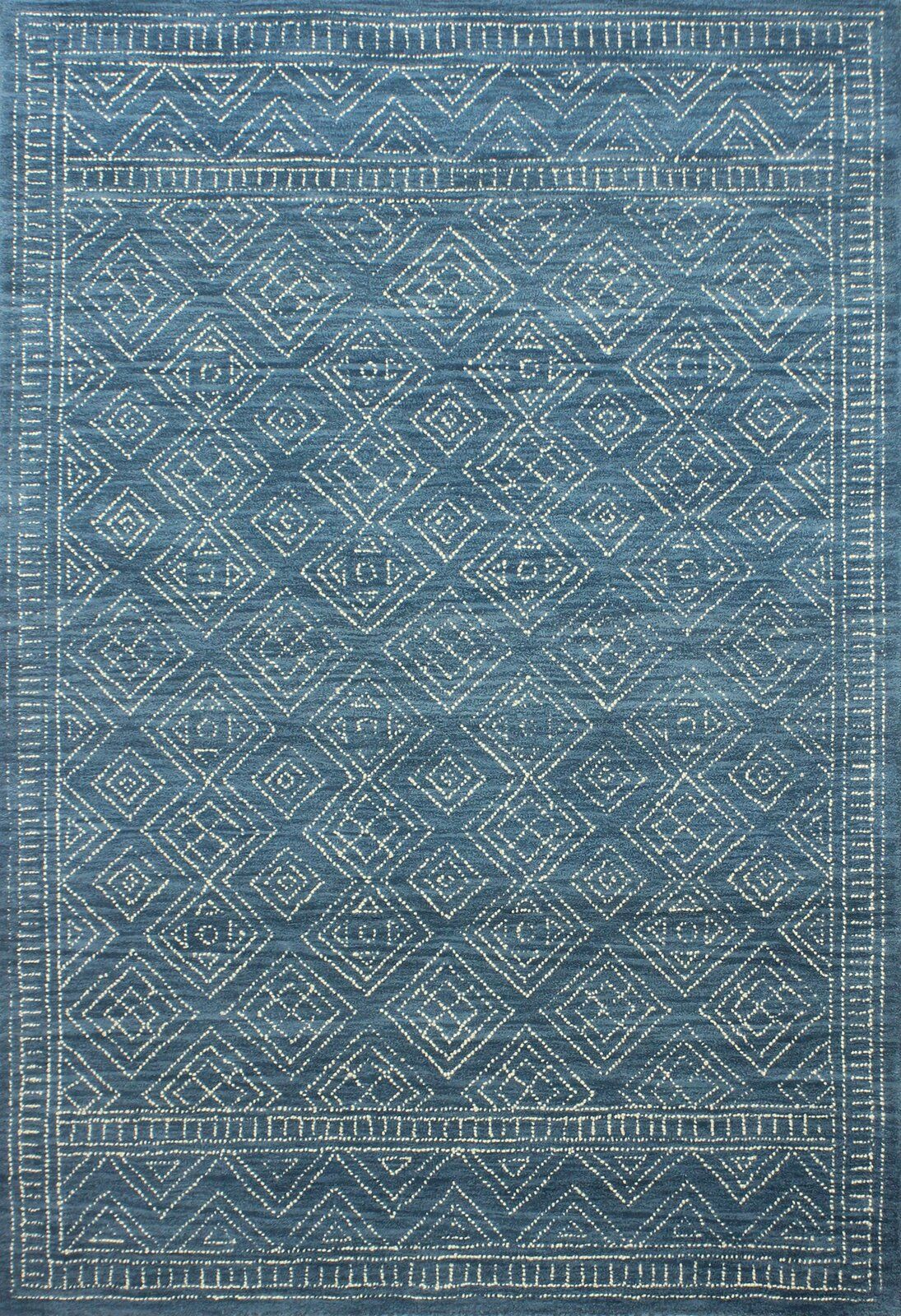 Kory Hand Hooked Wool Azure Rug thumbnail 2