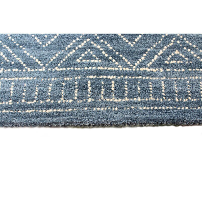 Kory Hand Hooked Wool Azure Rug thumbnail 5