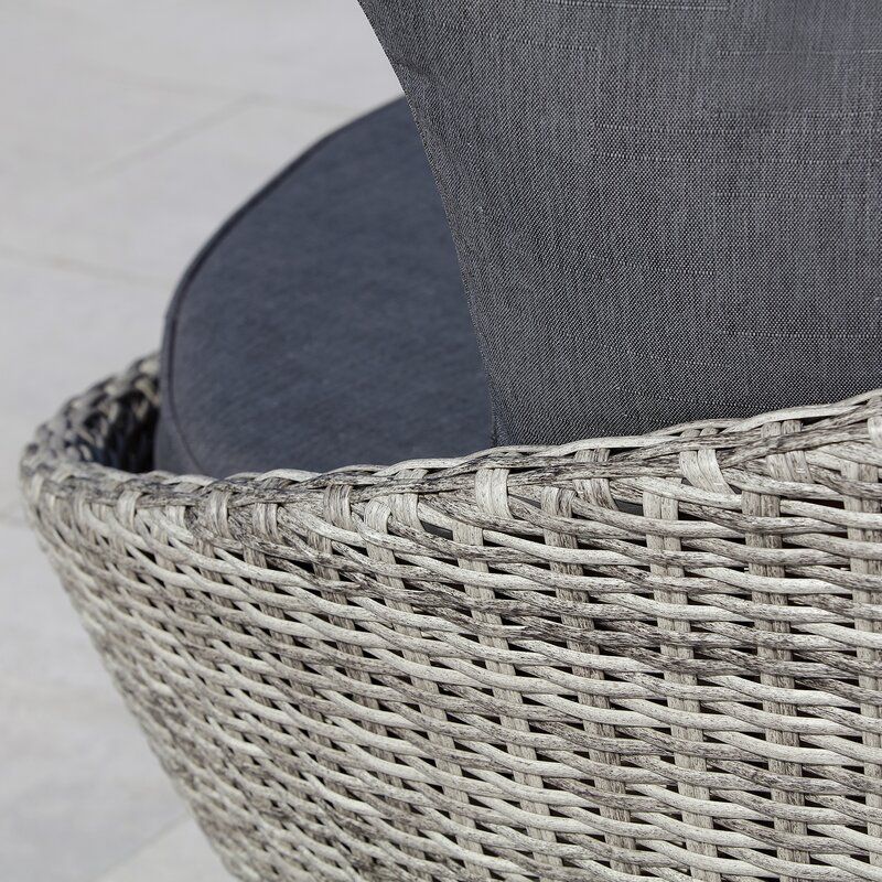 Alejandre Wide Outdoor Wicker Patio Daybed with Cushions thumbnail 5