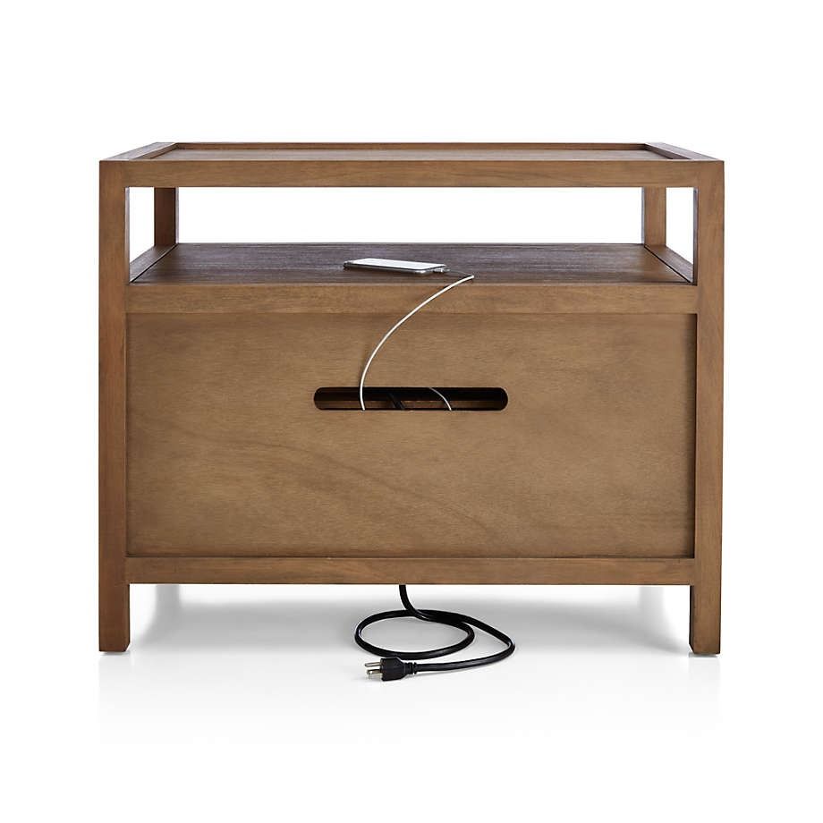 Keane Driftwood Solid Wood Charging Nightstand thumbnail 5