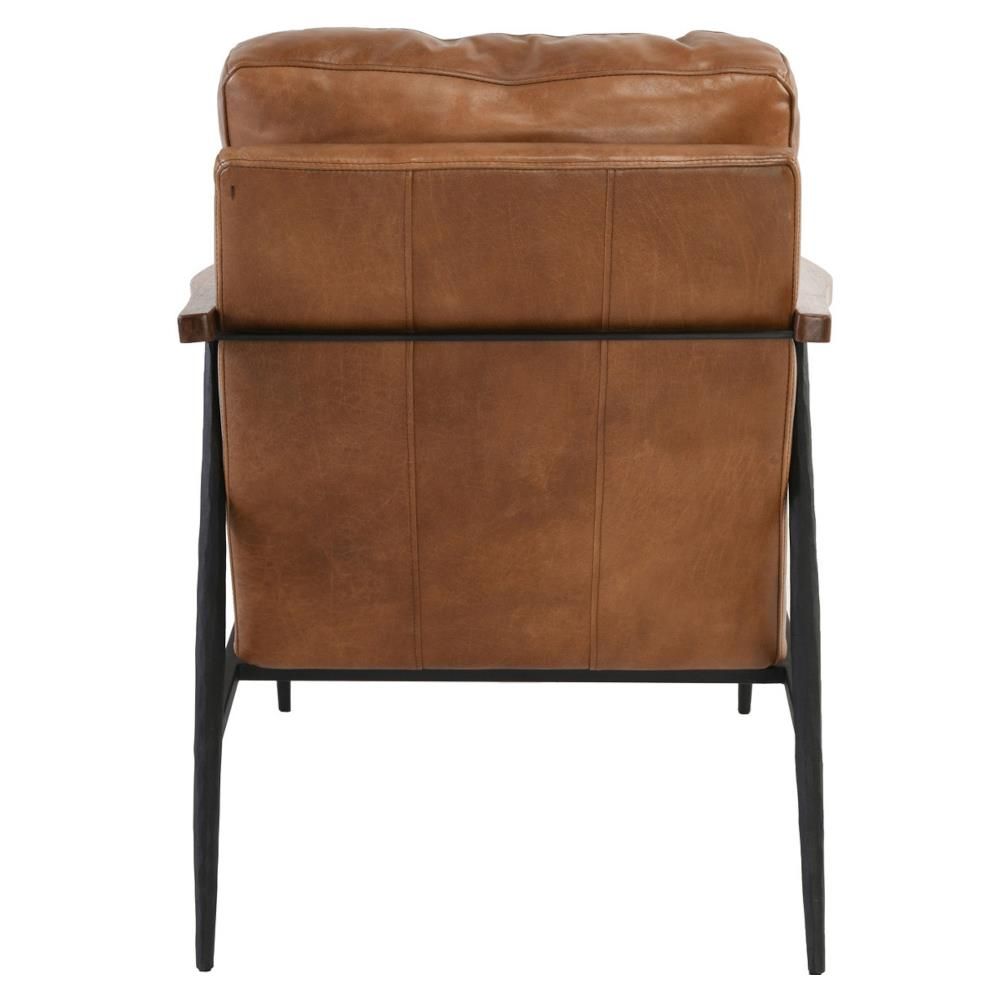 Leather Upholstered Iron Arm Chair thumbnail 5
