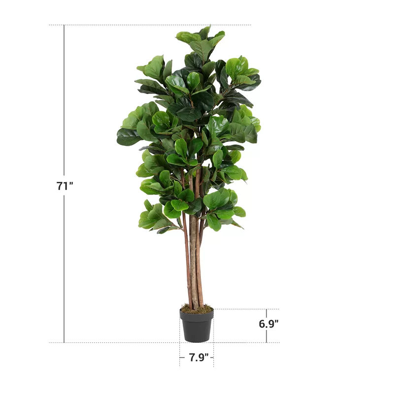 Artificial Fiddle Leaf Fig Tree in Pot thumbnail 2