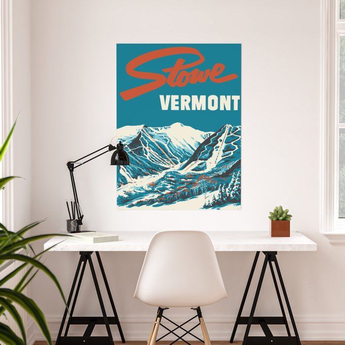 Stowe Vermont Vintage Ski Poster thumbnail 2