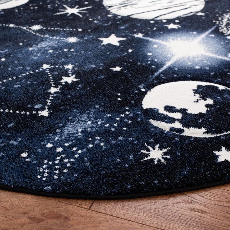 Baillie Dark Blue or Light Blue Area Rug-8'x8' thumbnail 2