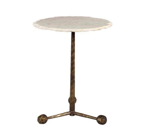 ORBITAL WHITE MARBLE SIDE TABLE thumbnail 3