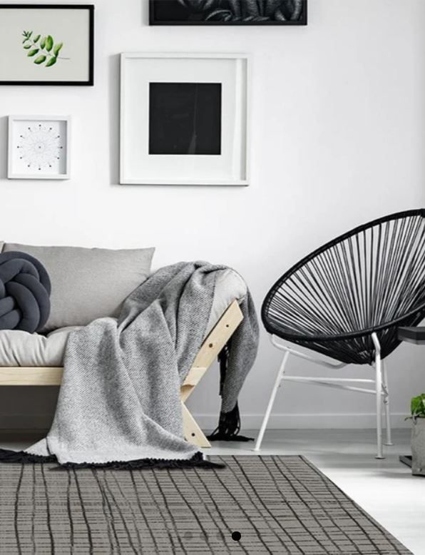 Modern Grid Grey Rug-6'x9' thumbnail 2
