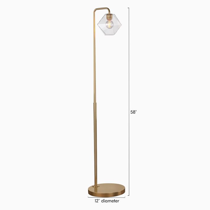 Sculptural Glass Faceted Floor Lamp Clear thumbnail 4