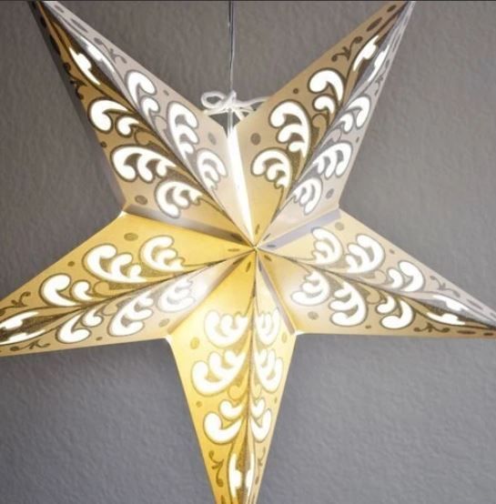 Gold Glitter Star Lanterns and Lamp  thumbnail 2
