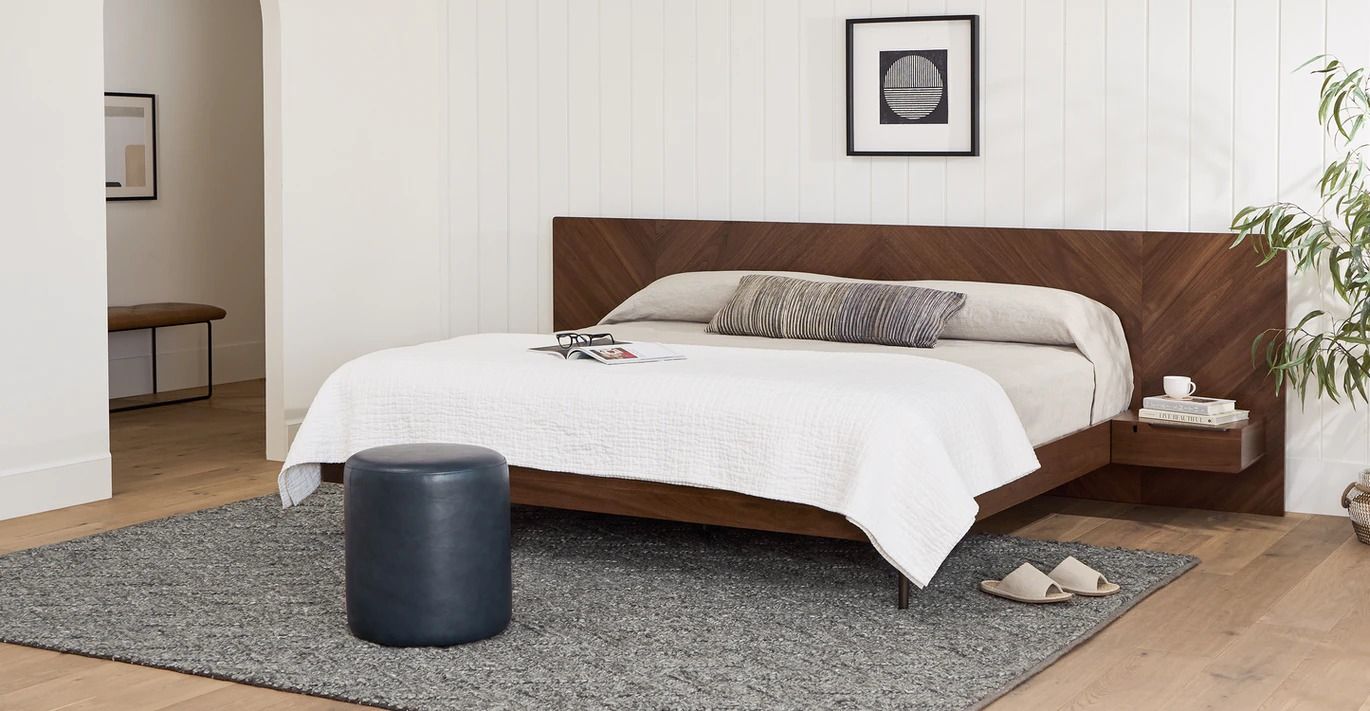 Nera Walnut Bed with Nightstands-King thumbnail 2