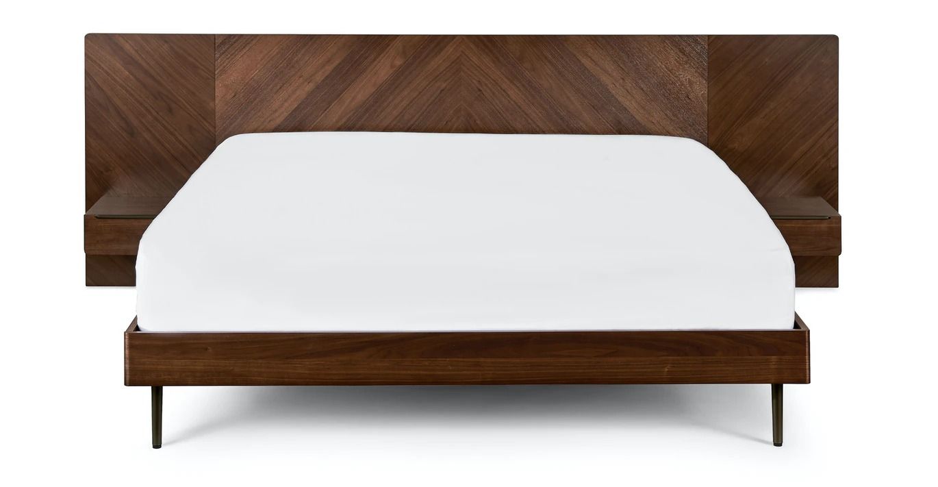 Nera Walnut Bed with Nightstands-King thumbnail 3