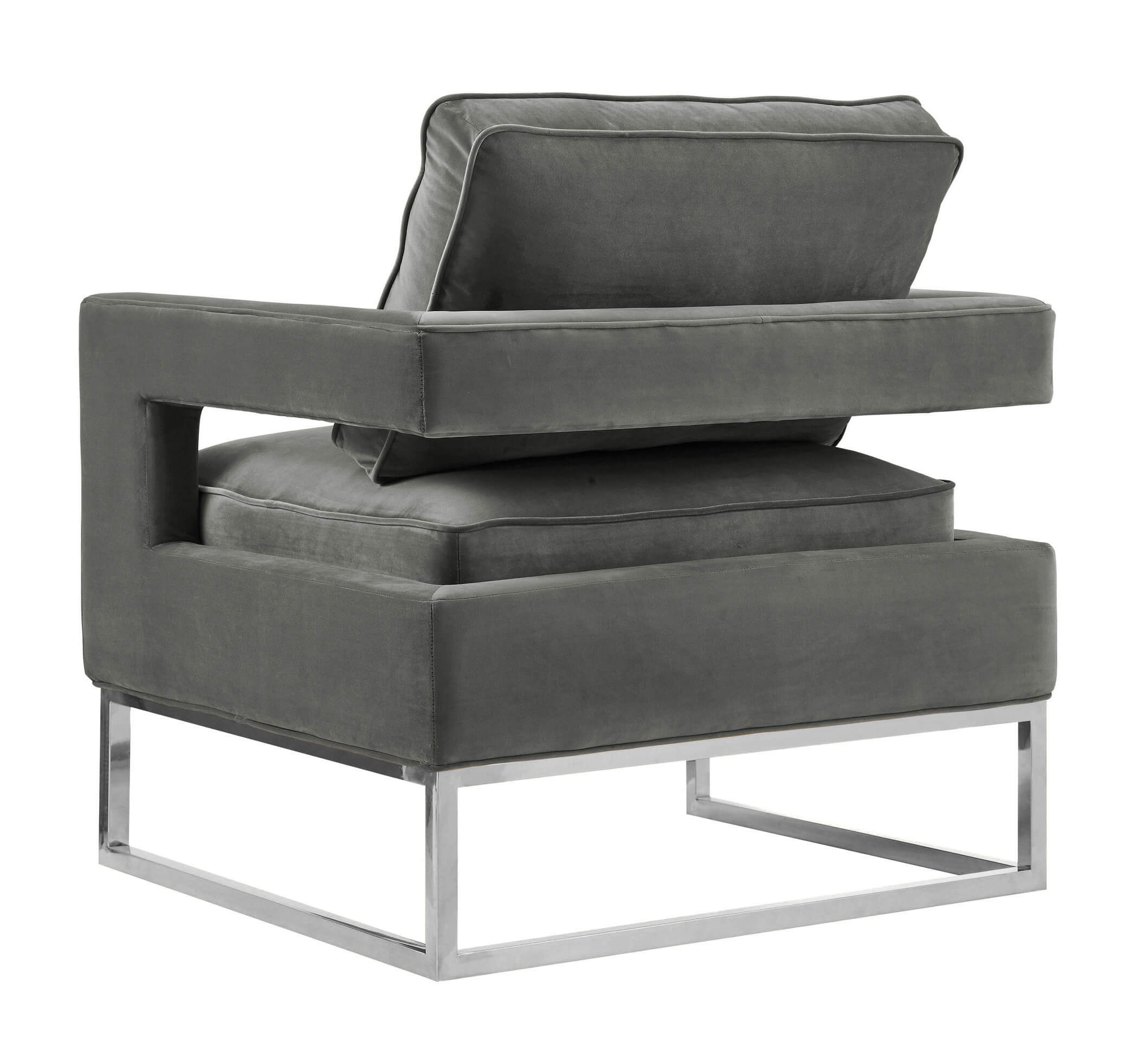 Asher Grey Velvet Chair thumbnail 3