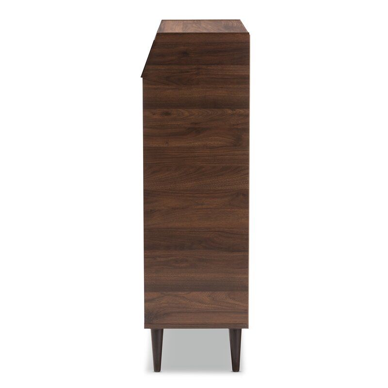 2 Door Wood Entryway 10 Pair Shoe Storage Cabinet thumbnail 6