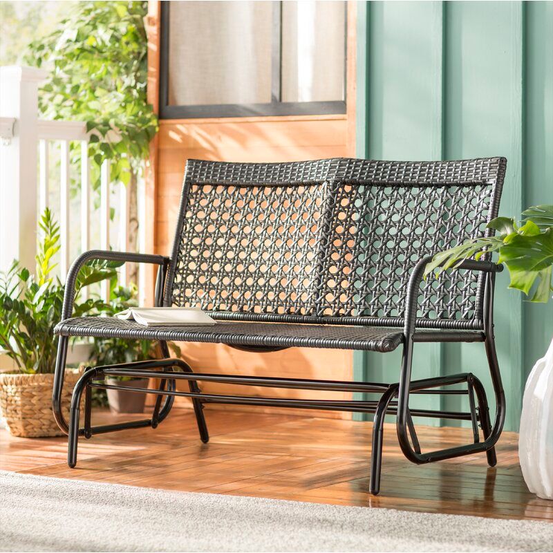Shupe Steel Rattan Glider Bench thumbnail 2