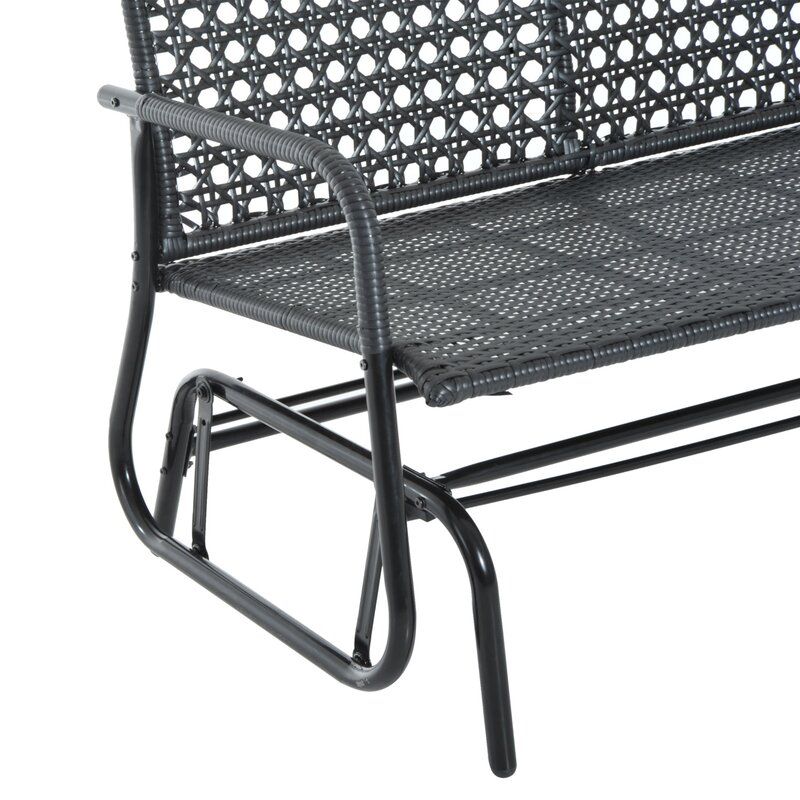 Shupe Steel Rattan Glider Bench thumbnail 3