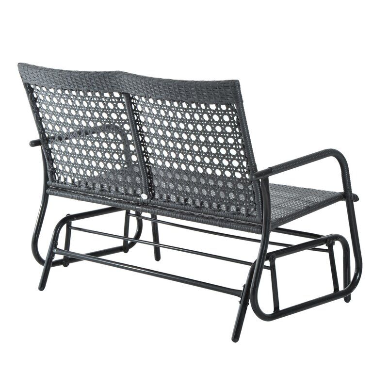 Shupe Steel Rattan Glider Bench thumbnail 5