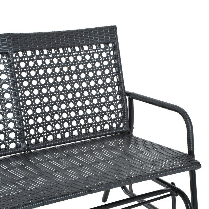 Shupe Steel Rattan Glider Bench thumbnail 6