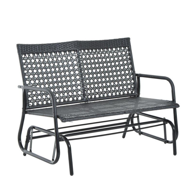 Shupe Steel Rattan Glider Bench thumbnail 8