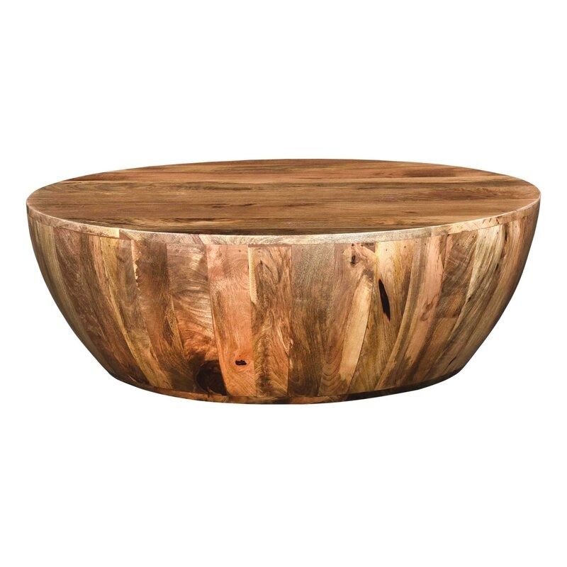 Beliveau Solid Wood Drum Coffee Table thumbnail 3