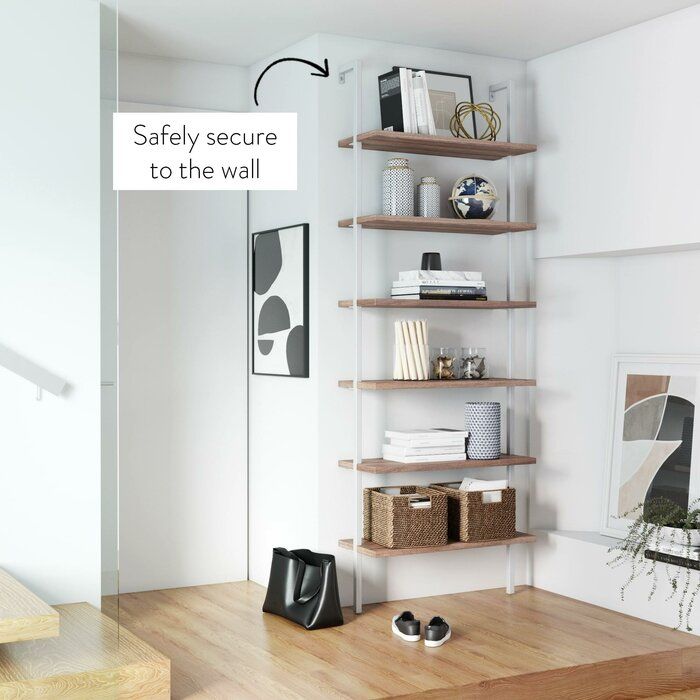 Dawud 85 H x 30 W Metal Ladder Bookcase thumbnail 3