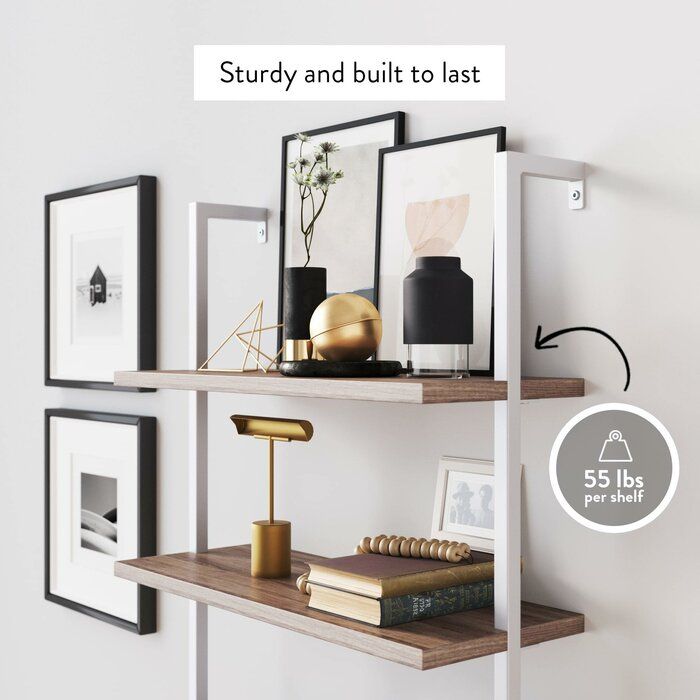 Dawud 85 H x 30 W Metal Ladder Bookcase thumbnail 5