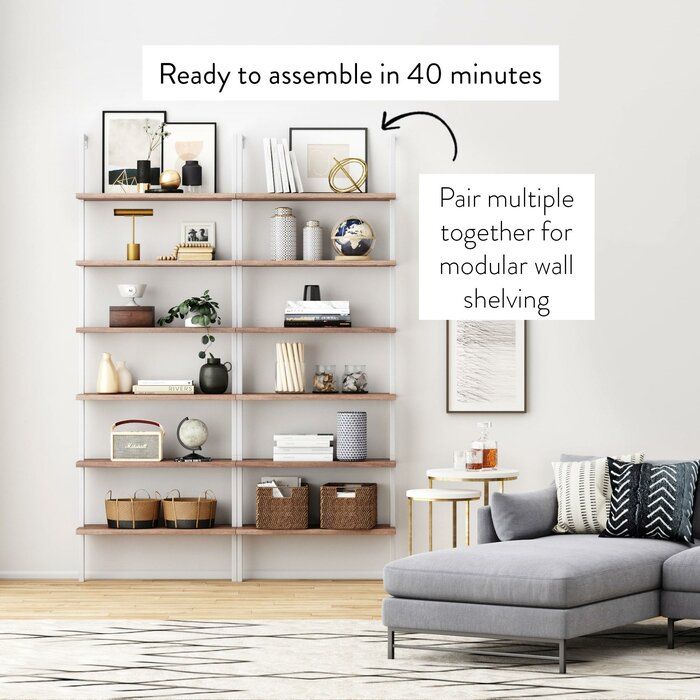 Dawud 85 H x 30 W Metal Ladder Bookcase thumbnail 6