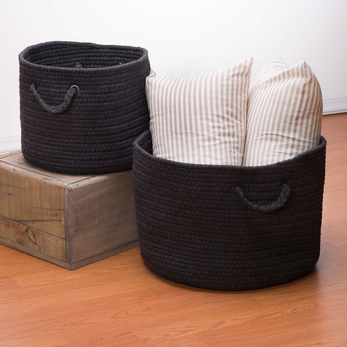 Sunbrella Indoor Outdoor Baskets Black Hamper thumbnail 2