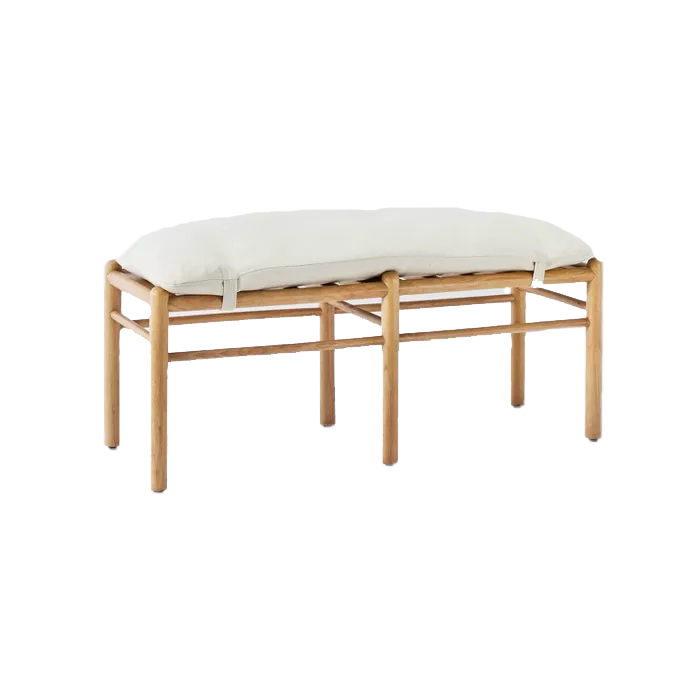 Emery Wood and Upholstered Bench Natural thumbnail 2