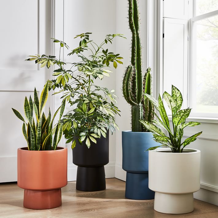 Bishop Indoor Outdoor Pedestal Planters Tall Black thumbnail 2