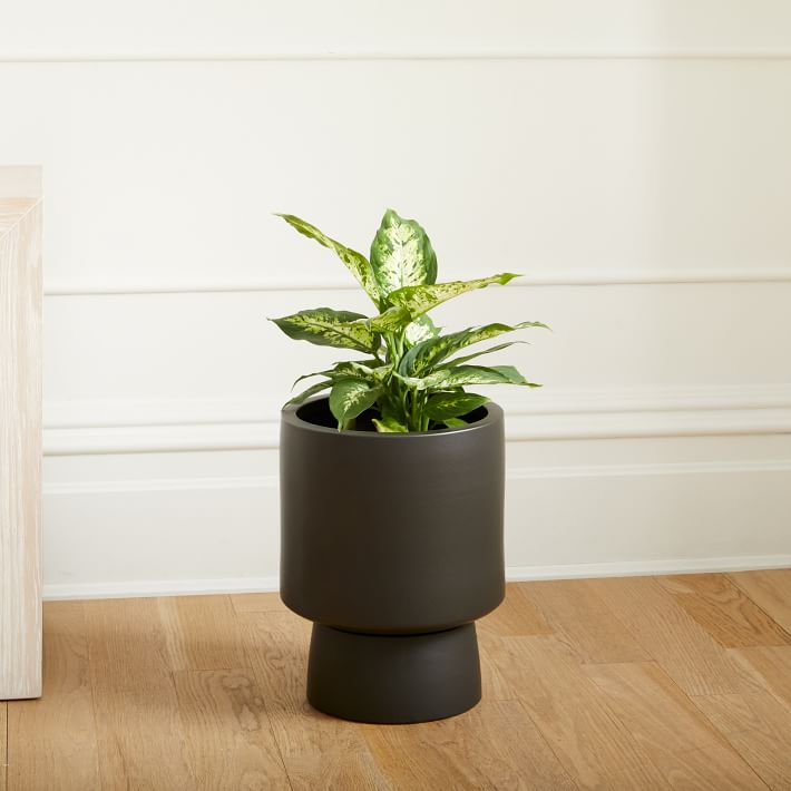 Bishop Indoor Outdoor Pedestal Planters Tall Black thumbnail 3