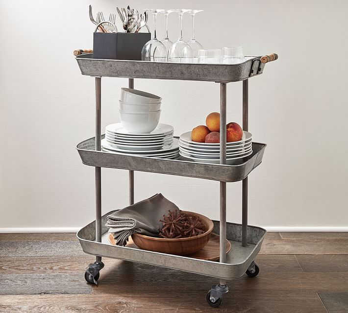 Rainier Galvanized Storage Cart thumbnail 2