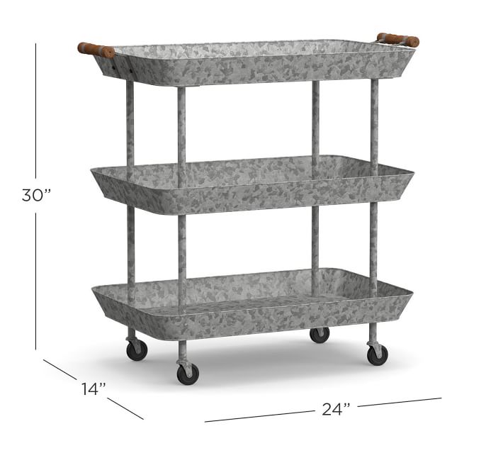 Rainier Galvanized Storage Cart thumbnail 5