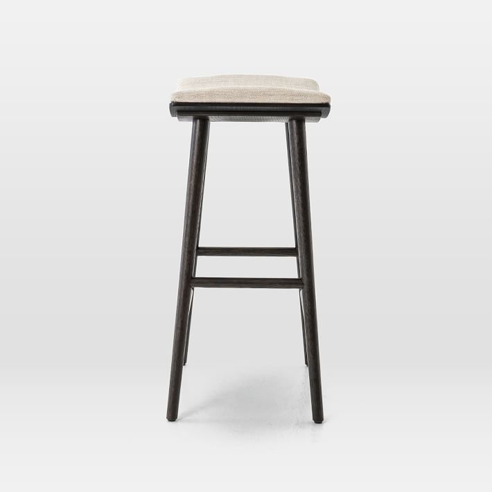 Oak Wood And Upholstered Counter Stool thumbnail 2