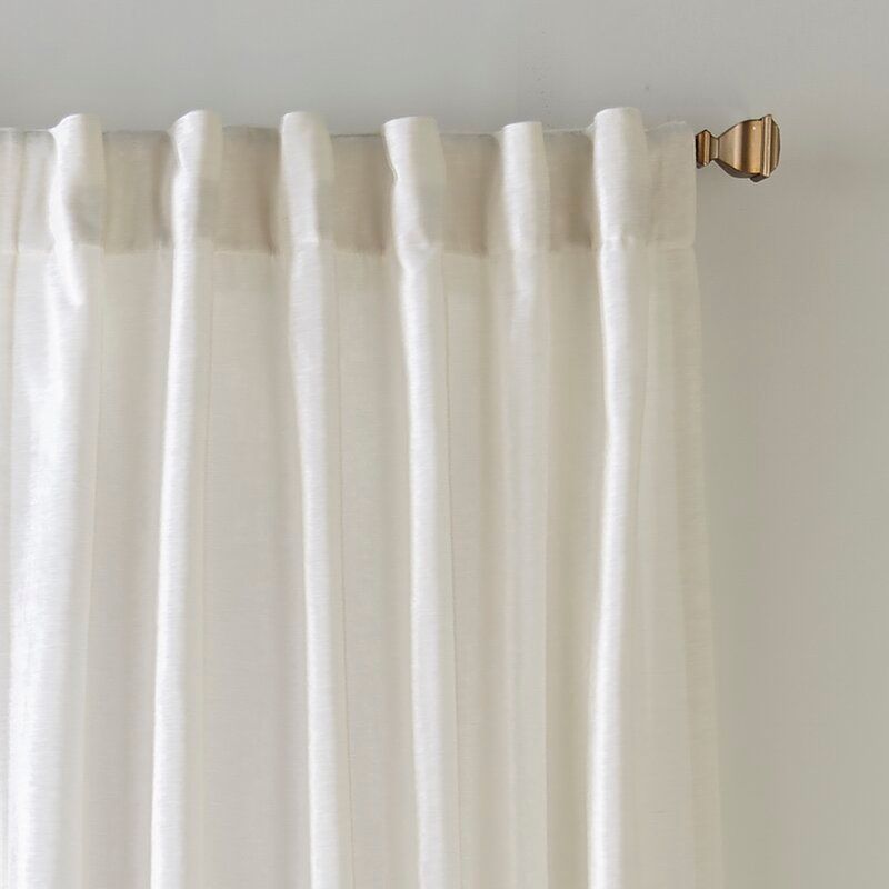 Savala Distressed Solid Room Darkening Single Curtain Panel thumbnail 2