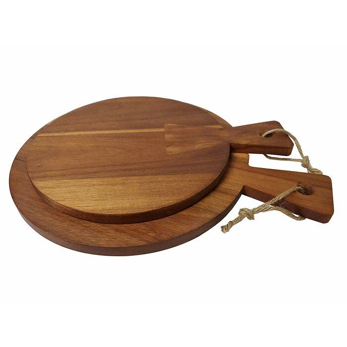 Rustic Serving Denmark 2 piece Acacia Wood Round Cutting Board Set (Set of 2) Denmark thumbnail 2