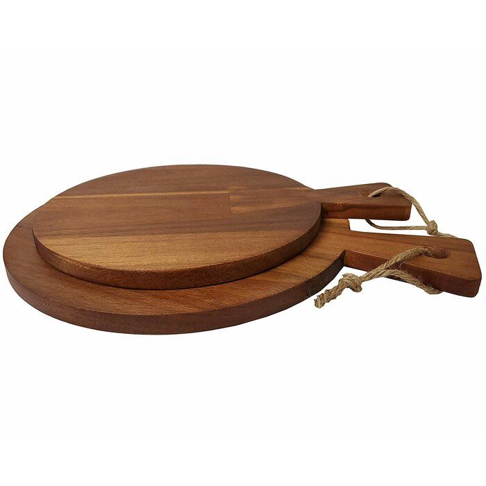 Rustic Serving Denmark 2 piece Acacia Wood Round Cutting Board Set (Set of 2) Denmark thumbnail 3