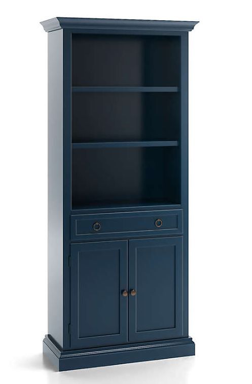 Cameo Indigo Storage Bookcase with Full Crown thumbnail 3