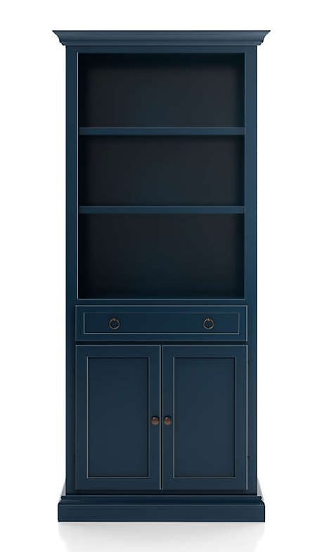Cameo Indigo Storage Bookcase with Full Crown thumbnail 4